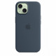 Silicone case with MagSafe for iPhone 15 - storm blue