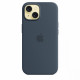 Silicone case with MagSafe for iPhone 15 - storm blue