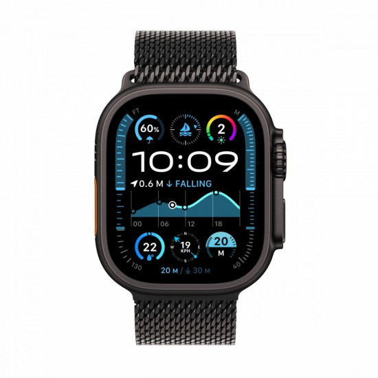 Watch Ultra 2 GPS + Cellular 49 mm Black Titanium Case with Black Titanium Milanese Loop - M