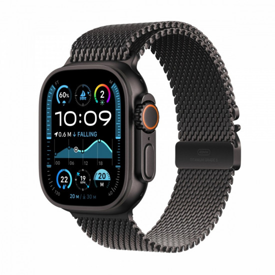 Watch Ultra 2 GPS + Cellular 49 mm Black Titanium Case with Black Titanium Milanese Loop - M