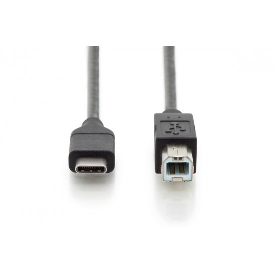 Connection Cable USB 2.0 HighSpeed Type USB C / B M / M, Power Delivery, black 1.8m