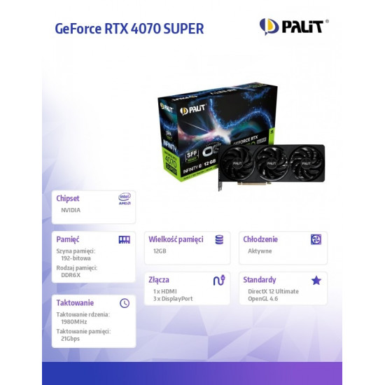 Graphics card GeForce RTX 4070 SUPER INFINITY 3 OC GDDR6X 192bit