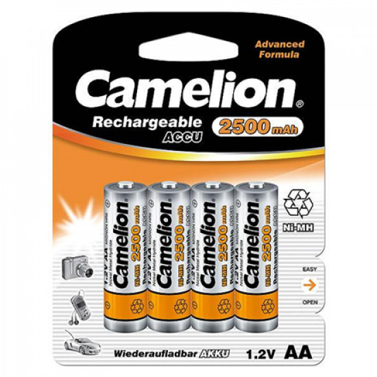 Camelion AA/HR6, 2500 mAh, Rechargeable Batteries Ni-MH, 4 pc(s)