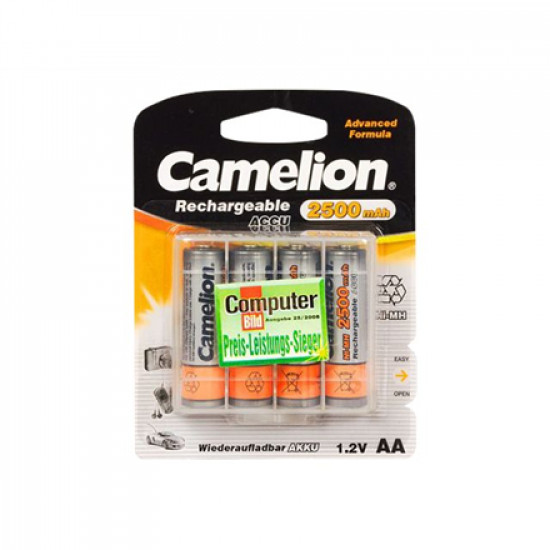 Camelion AA/HR6, 2500 mAh, Rechargeable Batteries Ni-MH, 4 pc(s)