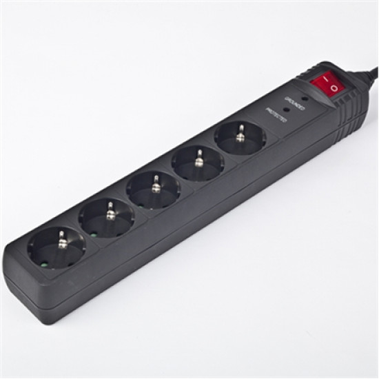 EnerGenie Surge Protector SPG5-C-5/ 1.5 m/ 5 Sockets/ Black