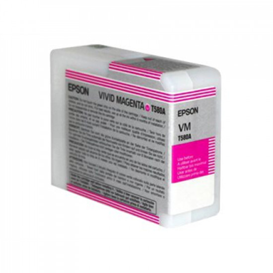 Epson Singlepack Vivid T580A00 Ink Cartridge, Magenta