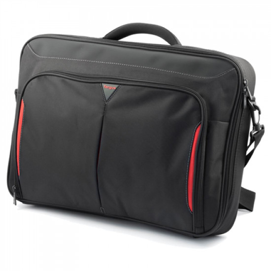 Targus Clamshell Laptop Bag CN418EU Black/Red, Shoulder strap, Briefcase