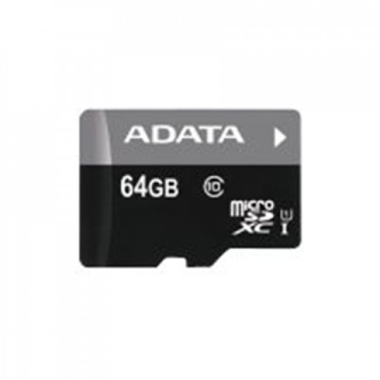 ADATA Premier UHS-I 64 GB, MicroSDXC, Flash memory class 10, SD adapter