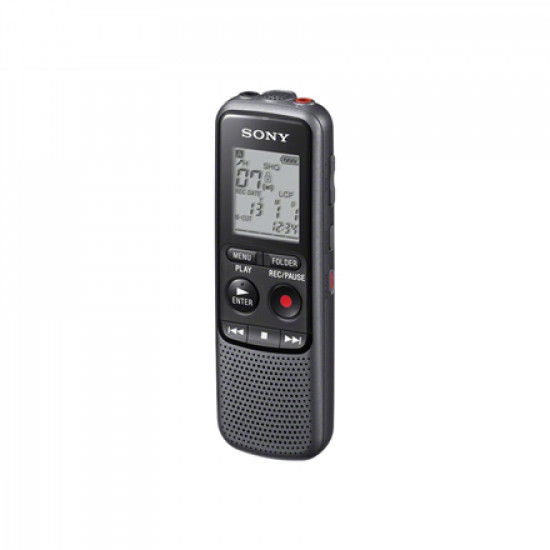 Sony ICD-PX240 Black, Grey, MP3 playback, LCD Display, MAX. RECORDING TIME MP3 8KBPS (MONAURAL)1043 Hrs 0 MinMAX. RECORDING TIME MP3 48KBPS (MONAURAL)173 Hrs 0 MinMAX. RECORDING TIME MP3 128KBPS65 Hrs 10 MinMAX. RECORDING TIME MP3 192KBPS43 Hrs 25 Min min