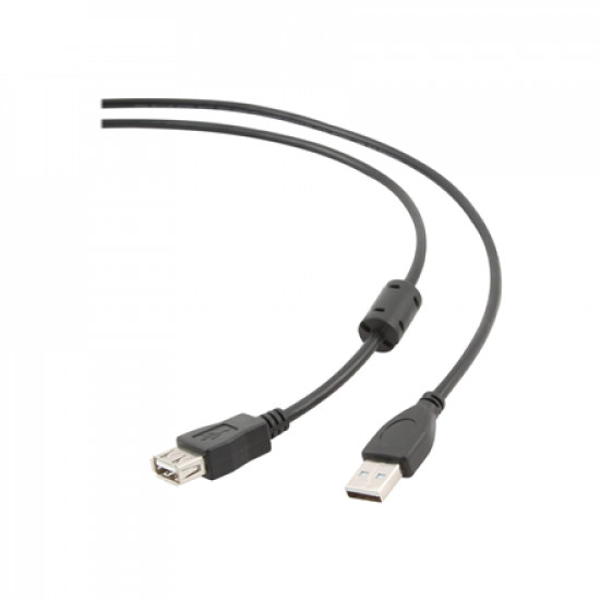 Cablexpert USB 2.0 A M/FM 1.8 m, Black, USB extension cable