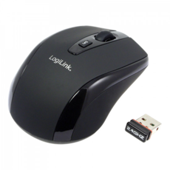 Logilink Maus optisch Funk 2.4 GHz wireless, Black, 2.4GH wireless mini mouse with autolink