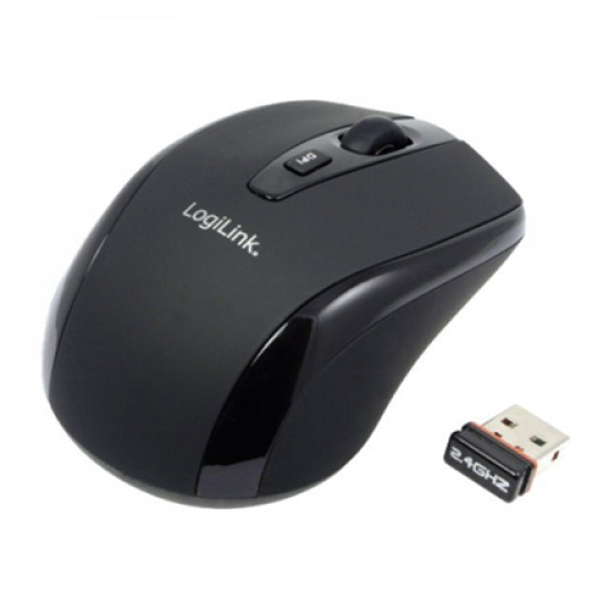 Logilink Maus optisch Funk 2.4 GHz wireless, Black, 2.4GH wireless mini mouse with autolink