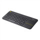 Logitech K400 Plus Keyboard with Trackpad, Wireless, NL, 380 g, USB port, Black