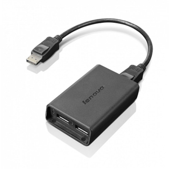 Lenovo | DisplayPort to Dual-DisplayPort Monitor Cable | Black | USB A | USB A