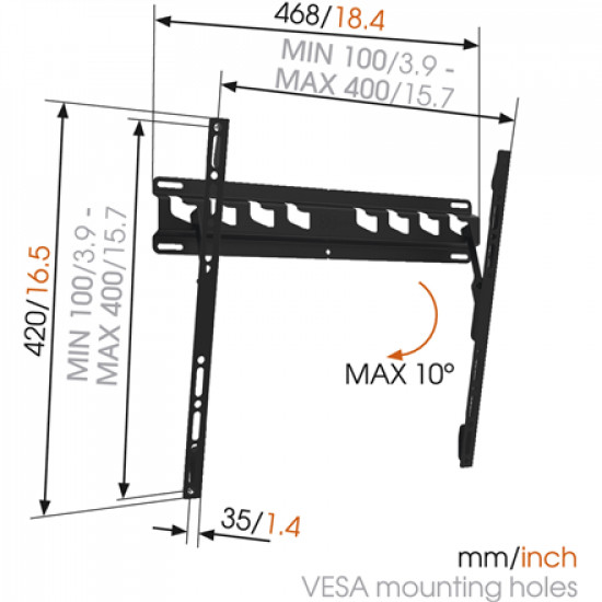 Vogels Wall mount, MA3010-A1, 32-55 