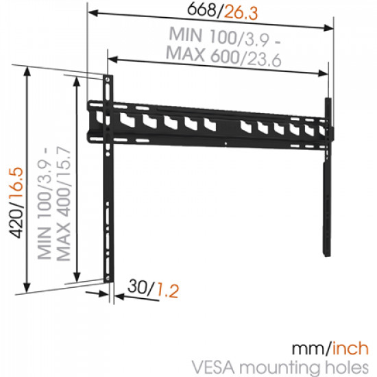 Vogels Wall mount, MA4000-A1, Fixed, 40-80 