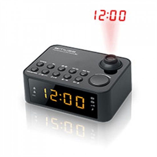 Muse Clock radio M-178P Black, 0.9 inch amber LED, with dimmer