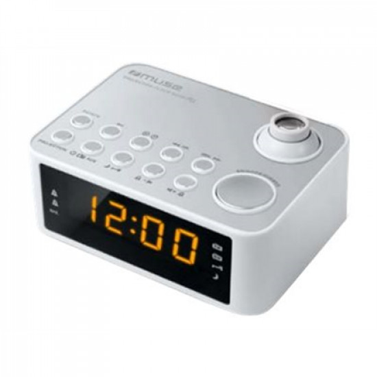 Muse Clock radio M-178PW White, 0.9 inch amber LED, with dimmer