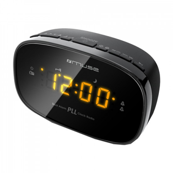 Muse Clock radio PLL M-150CR Black, Alarm function