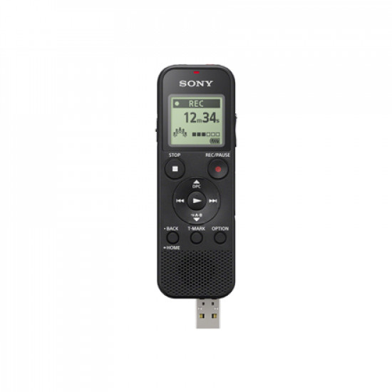 Sony ICD-PX370 MP3 playback, Black, 9540 min, MP3, Monaural, Mono Digital Voice Recorder with Built-in USB,