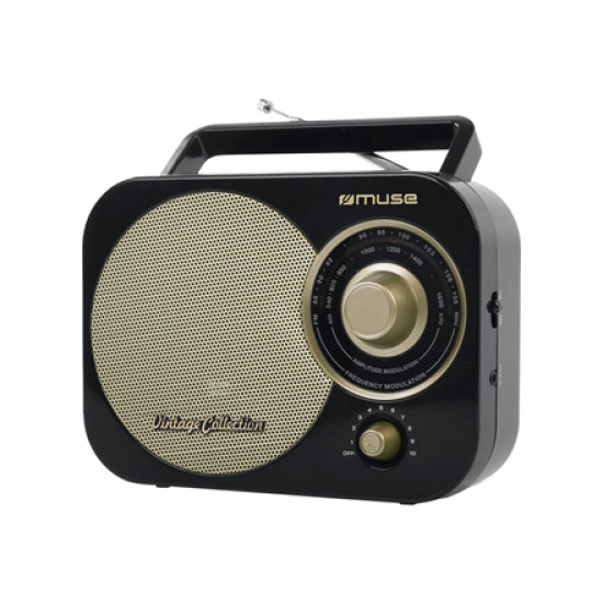 Muse Portable radio M-055RB Black/Gold, AUX in