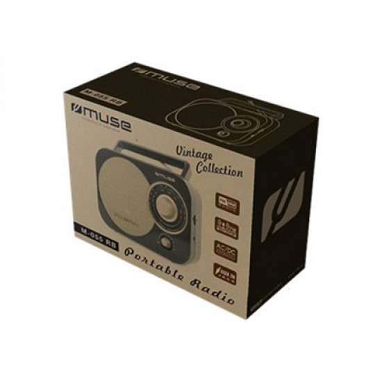 Muse Portable radio M-055RB Black/Gold, AUX in