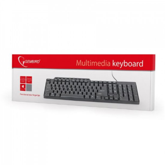 KEYBOARD MULTIMEDIA USB ENG/BLACK KB-UM-104 GEMBIRD