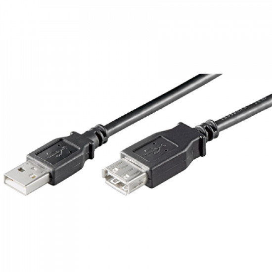 Goobay USB 2.0 Hi-Speed extension cable USB 2.0 male (type A), USB 2.0 female (type A), 3 m, Black