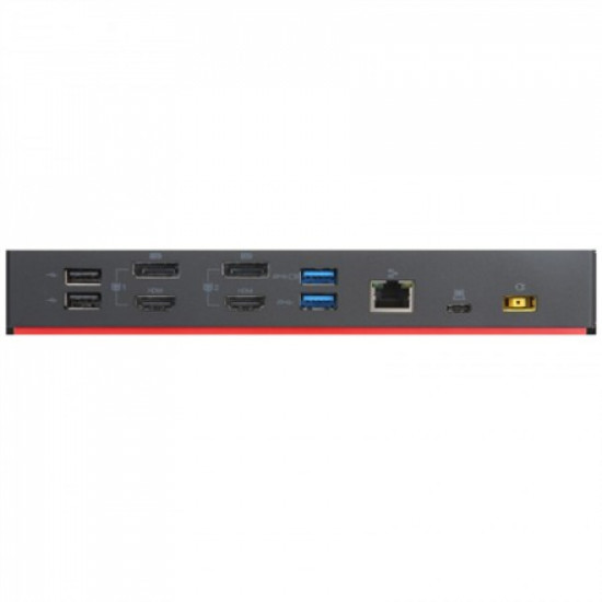 Lenovo ThinkPad Hybrid USB-C with USB-A Dock (Max displays: 2, Max resolution: 4K/60Hz, Supports: 2x4K/60Hz, 1xEthernet LAN (RJ-45), 2xDP 1.4, 2xHDMI 2.0, 3xUSB 3.1 Gen2 (1 always-on), 2xUSB 2.0, 1xUSB-C, 1x3.5mm combo jack, Input power: 135W, Output Powe