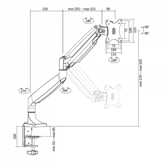 Logilink Desk Mount, BP0042, 13-32 