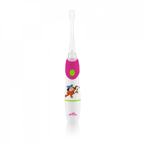 ETA SONETIC Toothbrush ETA071090010 Battery operated, For kids, Number of brush heads included 2, Sonic technology, White/ pink