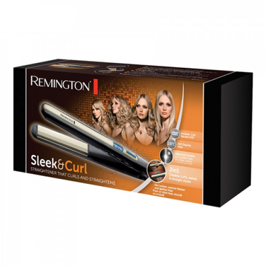 Remington Hair Straightener S6500 Sleek & Curl Ceramic heating system, Display Yes, Temperature (max) 230 C, Black