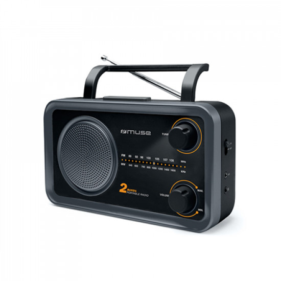 Muse 2-bands portable radio M-06DS Grey, AUX in