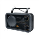 Muse 2-bands portable radio M-06DS Grey, AUX in