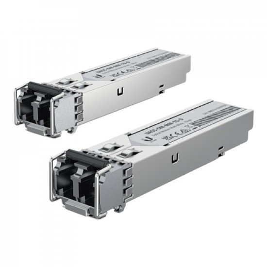 Ubiquiti UF-MM-1G SFP, Multi-Mode Fiber, Dual LC, 10/100/1000 Mbit/s, Wavelength 850 nm, Maximum transfer distance 550 m, (2-Pack), 0 to +70C