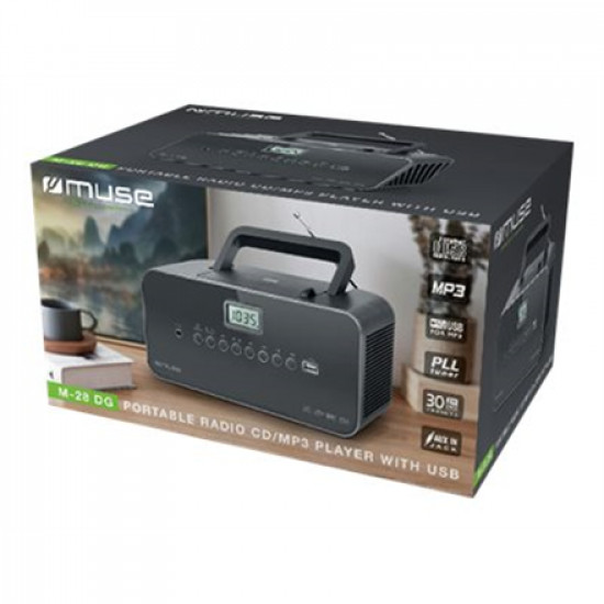 Muse Portable radio M-28DG USB port, AUX in,