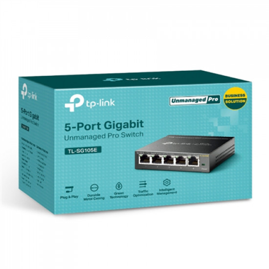 TP-LINK Switch TL-SG105E Web managed, Wall mountable, 1 Gbps (RJ-45) ports quantity 5, Power supply type External