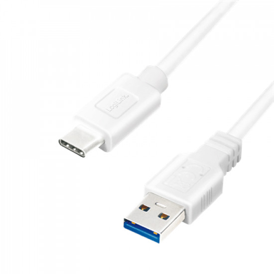 Logilink USB 3.2 Gen 1x1 Cable CU0174 1 m, White, USB-A Male, USB-C Male