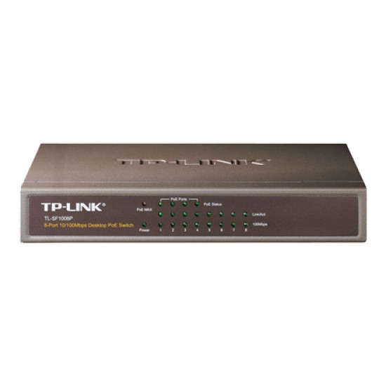 TP-LINK Switch TL-SF1008P Unmanaged, Desktop, 10/100 Mbps (RJ-45) ports quantity 8, PoE ports quantity 4, Power supply type External