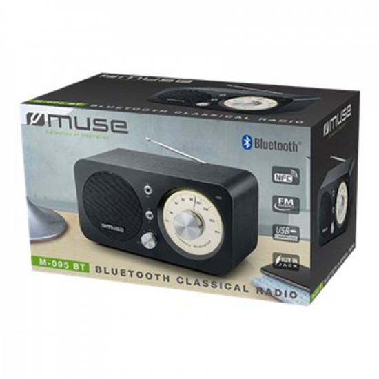 Muse M-095 BT Radio, Bluetooth / NFC, Portable, Black Muse