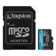 Kingston microSD Canvas Go! Plus 64 GB, MicroSD, Flash memory class 10, SD Adapter