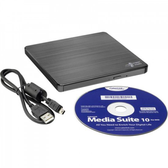 H.L Data Storage Ultra Slim Portable DVD-Writer GP60NB60 Interface USB 2.0, DVD R/RW, CD read speed 24 x, CD write speed 24 x, Black, Desktop/Notebook