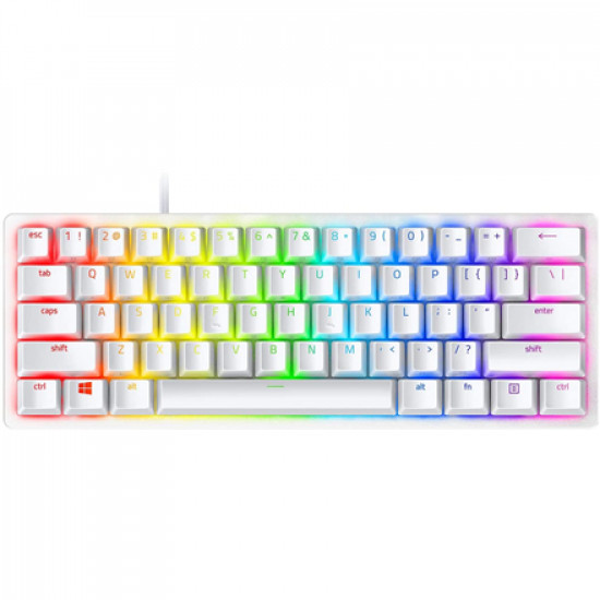 Razer Huntsman Mini, Gaming keyboard, RGB LED light, US, Mercury White, Wired