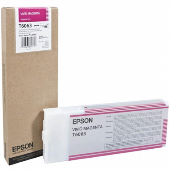 Epson T606300 Ink Cartridge, Vivid Magenta