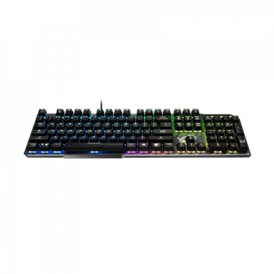 MSI GK50 Elite, Gaming keyboard, RGB LED light, US, Wired, Black/Silver