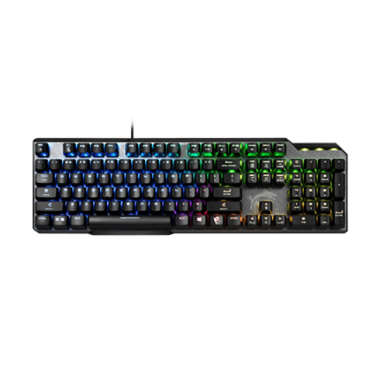 MSI GK50 Elite, Gaming keyboard, RGB LED light, US, Wired, Black/Silver