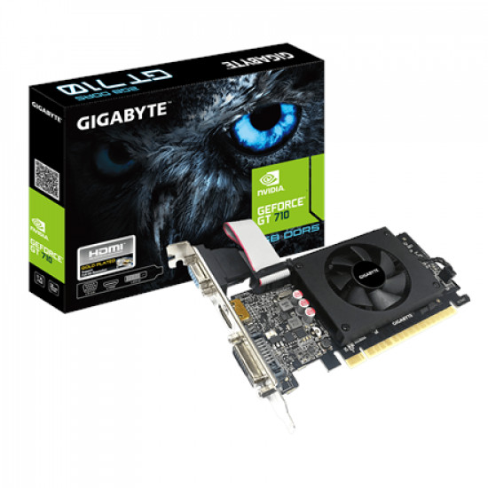 Gigabyte | GV-N710D5-2GIL | NVIDIA | 2 GB | GeForce GT 710 | GDDR5 | DVI-D ports quantity 1 | HDMI ports quantity 1 | PCI-E 2.0 x 8 | Memory clock speed 5010 MHz | Processor frequency 954 MHz