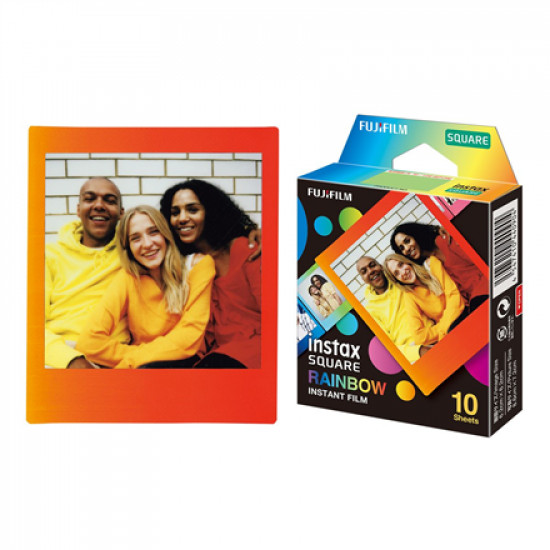 Fujifilm Instax Square Rainbow (10) Instant Film Quantity 10, 72 x 86 mm, 2.4 x 2.4