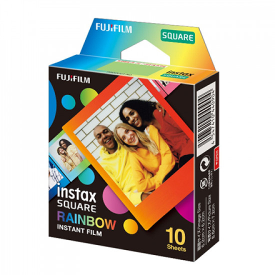 Fujifilm Instax Square Rainbow (10) Instant Film Quantity 10, 72 x 86 mm, 2.4 x 2.4