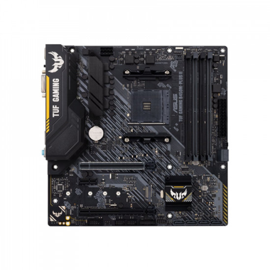 Asus TUF GAMING B450M-PLUS II Memory slots 4, Number of SATA connectors 6 x SATA III, max 128GB, Chipset AMD B, Processor family AMD, Micro ATX, DDR4, Processor socket AM4